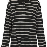 Striped Polo Long Sleeve - Black