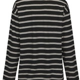 Striped Polo Long Sleeve - Black