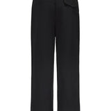 Belted Relaxed Trousers - Black