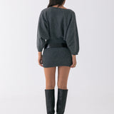 Knit Mini Dress - Charcoal