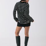 Striped Polo Long Sleeve - Black