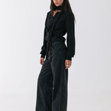 Camden Scarf Cardigan - Charcoal