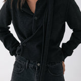 Camden Scarf Cardigan - Charcoal