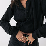 Camden Scarf Cardigan - Charcoal