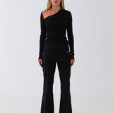 Isla Ruched Long Sleeve - Black
