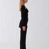 Isla Ruched Long Sleeve - Black