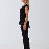 Mila Skirted Trousers - Black