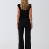 Mila Skirted Trousers - Black