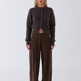 Noor Fluffy Cardigan - Brown
