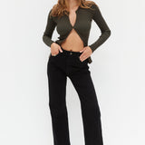 Knit Charlotte Cardigan - Khaki Green