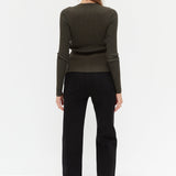 Knit Charlotte Cardigan - Khaki Green