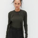Knit Charlotte Cardigan - Khaki Green