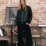 Lex Faux Leather Jacket - Black