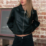 Lex Faux Leather Jacket - Black