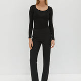 Semi Sheer Top - Black