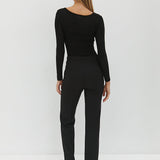 Semi Sheer Top - Black