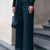 Belted Relaxed Trousers - Black