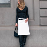 Frankie Belted Skirt - White