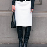 Frankie Belted Skirt - White