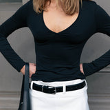 Frankie Belted Skirt - White