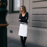 Frankie Belted Skirt - White