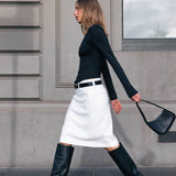 Frankie Belted Skirt - White