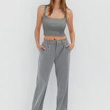 Keira Knit Tank Top - Dark Grey
