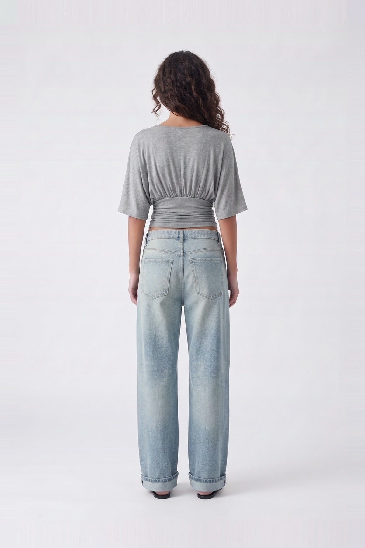 Sienna Top Grey Marle - back view