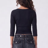 Ryana Top Black - close up 2 view