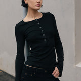 Isobel Long Sleeve Top - Black