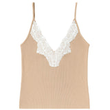 Luna Lace Trim Cami - Oat