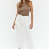 Front Split Trouser Pants - White