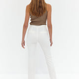 Front Split Trouser Pants - White