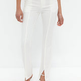 Front Split Trouser Pants - White