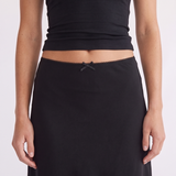 Madison Skirt black scallop waist skirt, product flat lay