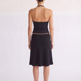 Madison Skirt black scallop waist skirt, side view