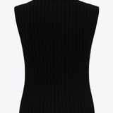 Riley Knit Zip Vest - Black