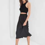 Madeline Silk Skirt - Black