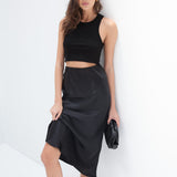 Madeline Silk Skirt - Black