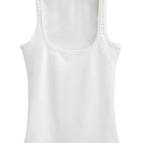 Scoop Neck Tank Top - White