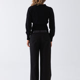 Isla Knit Polo Top - Black