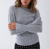 Ezra Off Shoulder Knit - Grey