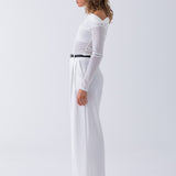 Noah Belt Trouser - White