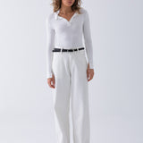 Monica Collar Top - White