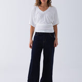 Lennon Wide Leg Jean - Dark Denim