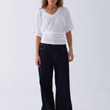 Mira Draped Top - White