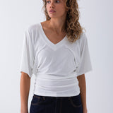 Mira Draped Top - White