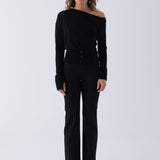 Ezra Off Shoulder Knit - Black