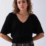 Mira Draped Top - Black