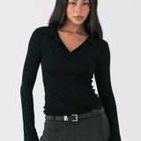Monica Collar Top - Black